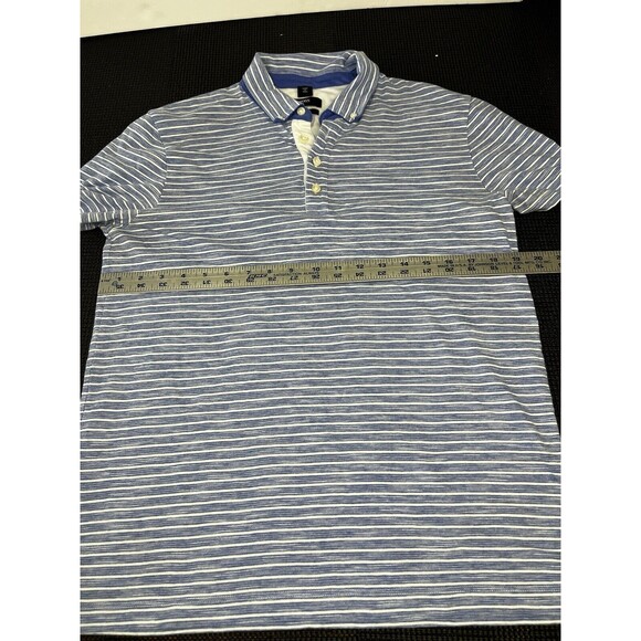 HUGO‎ BOSS Polo Slim Fit Short Sleeve Striped Blue Size Small - Picture 3 of 5